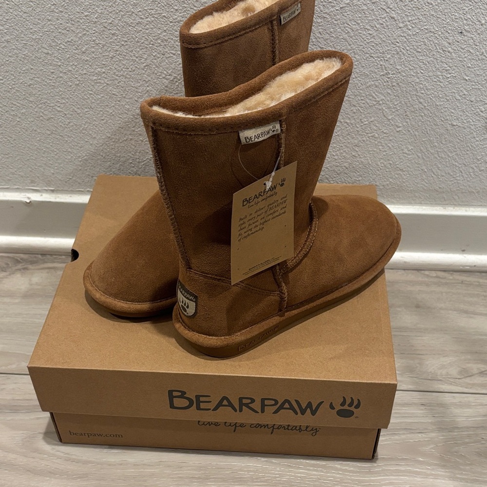 BearPaw Tan Suede Winter Boots